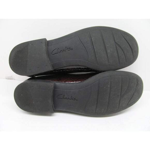 Clarks Bendables  Brown Patent Moc Toe Croc Print Loafers Size US 8.5 M - Picture 9 of 12